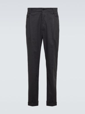 Pantaloni dritti di cotone Dolce&gabbana grigio