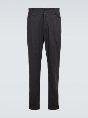 Pantalones rectos de algodón Dolce&gabbana gris