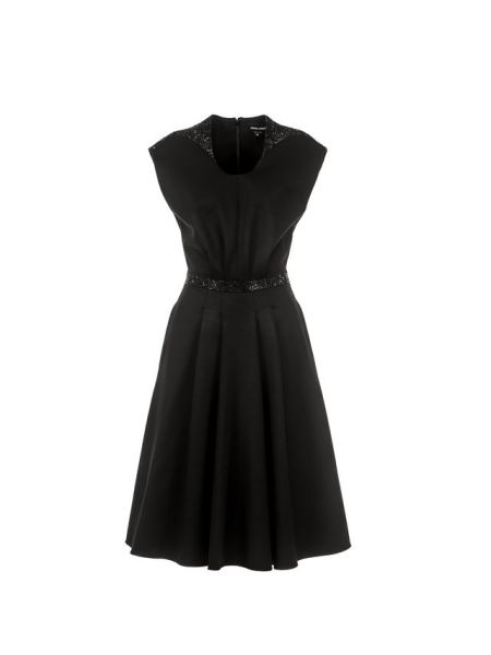 Черное приталенное платье миди Giorgio Armani