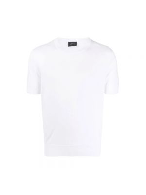 Koszulka bawełniana z okrągłym dekoltem Brioni biała