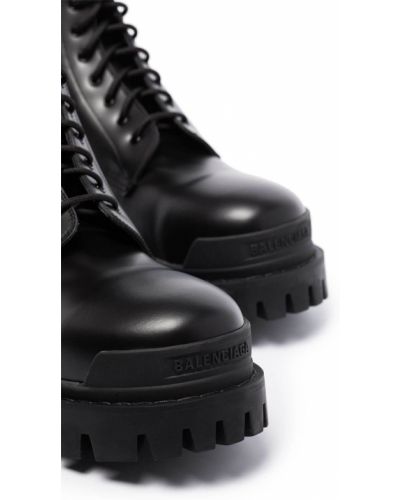 Nėriniuotos auliniai batai su raišteliais Balenciaga juoda