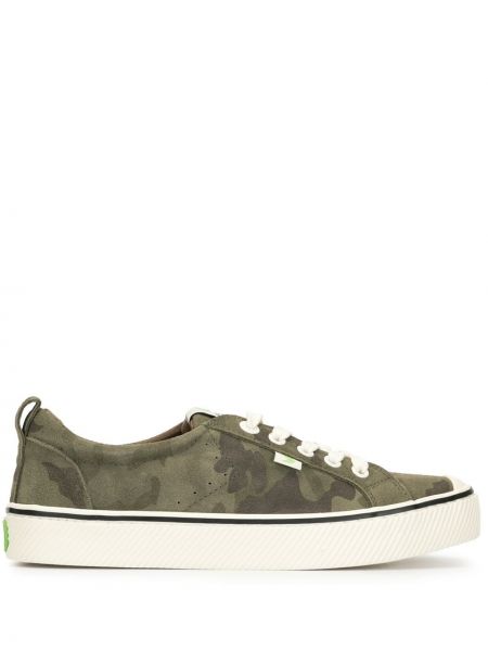 Sneakersy zamszowe w paski w kamuflażu Cariuma zielone