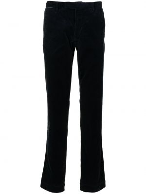 Ravne hlače iz rebrastega žameta Polo Ralph Lauren modra