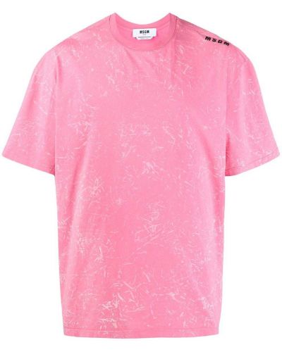 Camiseta con estampado con estampado abstracto Msgm rosa