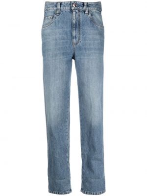 Hög midja straight leg-jeans Brunello Cucinelli blå