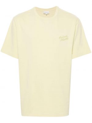 Тениска бродирана Maison Kitsuné Жълто