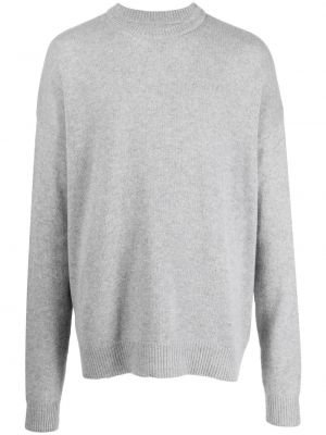 Кашмирен пуловер с кръгло деколте Jil Sander сиво