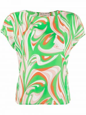 Camiseta con estampado con estampado abstracto Emilio Pucci verde