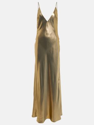 Elegantní hedvábné midi šaty Galvan - zlato
