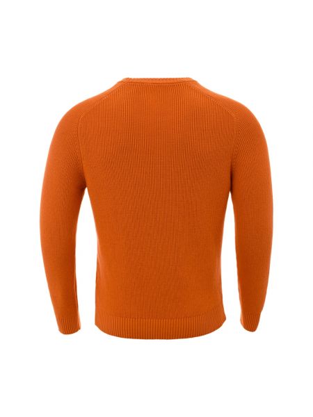 Sweter bawełniany z okrągłym dekoltem Gran Sasso pomarańczowy