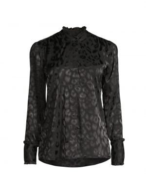 Жаккардовая леопардовая рубашка с принтом Karmamia черная