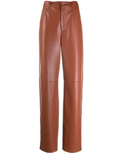 Pantalones rectos Nanushka marrón