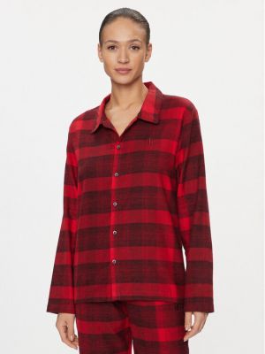 Piżama w kratkę Calvin Klein Underwear czerwona