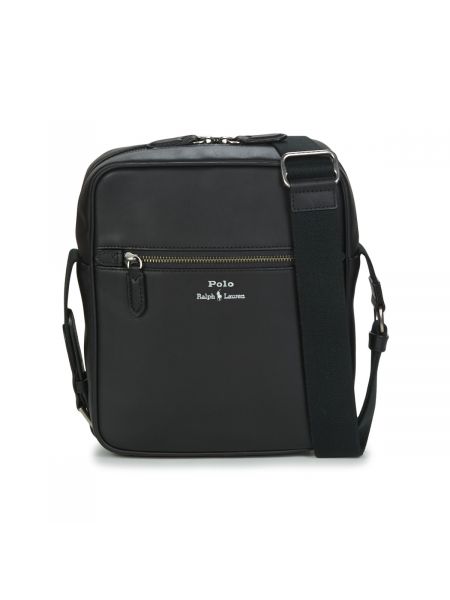 Kožená taška přes rameno Polo Ralph Lauren černá