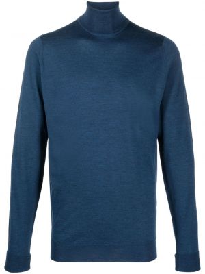 Sweter wełniany John Smedley niebieski