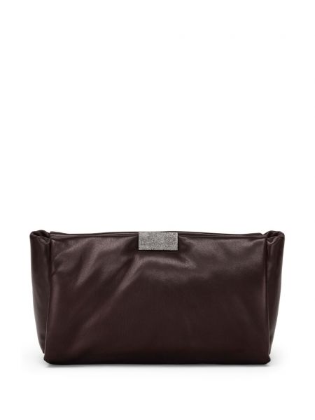 Læder clutch Brunello Cucinelli brun