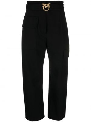 „cargo“ stiliaus kelnės su sagtimis Pinko juoda