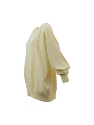 Jersey bluse mit rundem ausschnitt High weiß