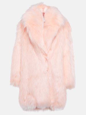 Kratki kaput s krznom Sportmax ružičasta