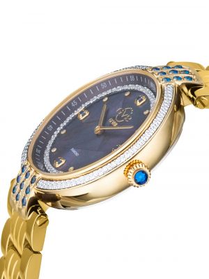 Женские часы Matera швейцарские кварцевые золотистые из нержавеющей стали 35 мм by Gevril золотой