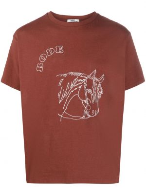 T-shirt mit stickerei aus baumwoll Bode braun