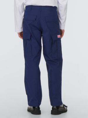 Памучни карго панталони Kenzo синьо