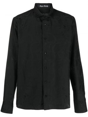 Žakárová košeľa Philipp Plein čierna