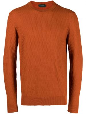 Плетен пуловер Zanone оранжево