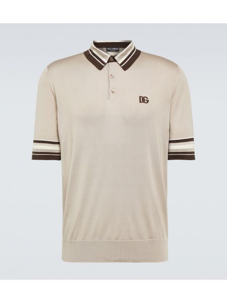 Poloshirt i silke Dolce&gabbana beige