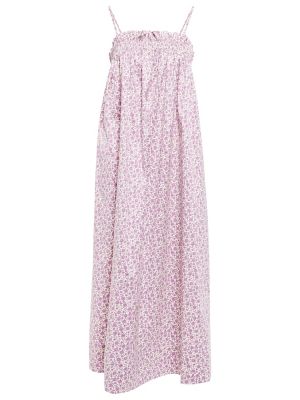 Φλοράλ μίντι φόρεμα Tory Burch ροζ