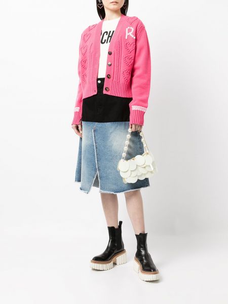 Daunen strickjacke mit stickerei mit geknöpfter Sonia Rykiel pink