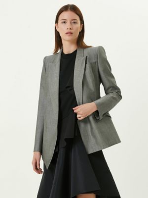 Шерстяной пиджак Alexander Mcqueen серый