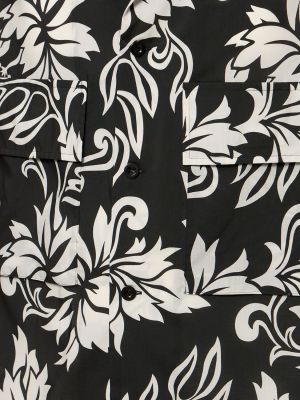 Camisa de flores con estampado Sacai negro
