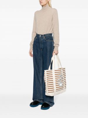 Shopper handtasche aus baumwoll mit print Café Kitsuné