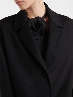 Abrigo de lana de cachemir con estampado de cachemira Valentino negro