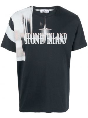 Trykt t-skjorte Stone Island blå