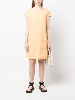 Lniana sukienka mini Aspesi żółta
