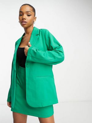Зеленый комбинированный пиджак оверсайз Monki