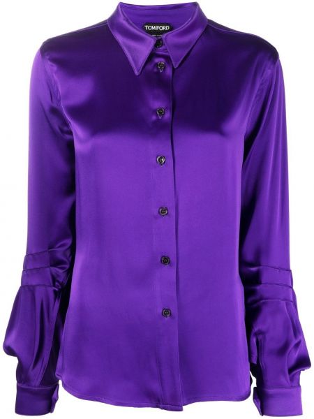 Marškiniai su sagomis Tom Ford violetinė