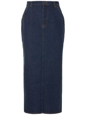 Bavlnená džínsová sukňa s vysokým pásom Magda Butrym