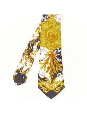 Krawat z wiskozy Versace złoty