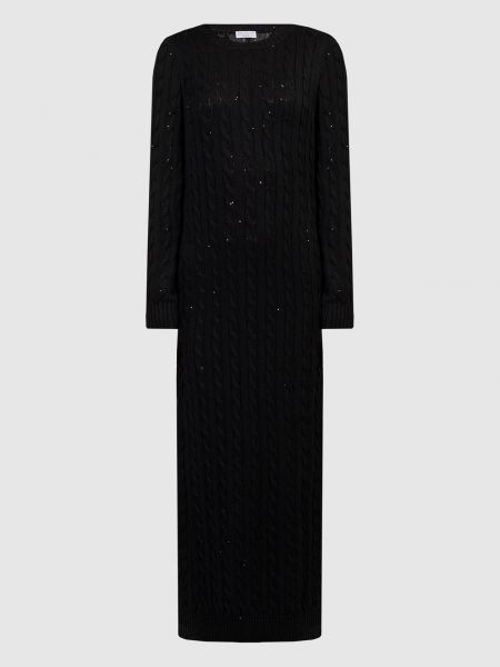 Платье с пайетками Brunello Cucinelli черное