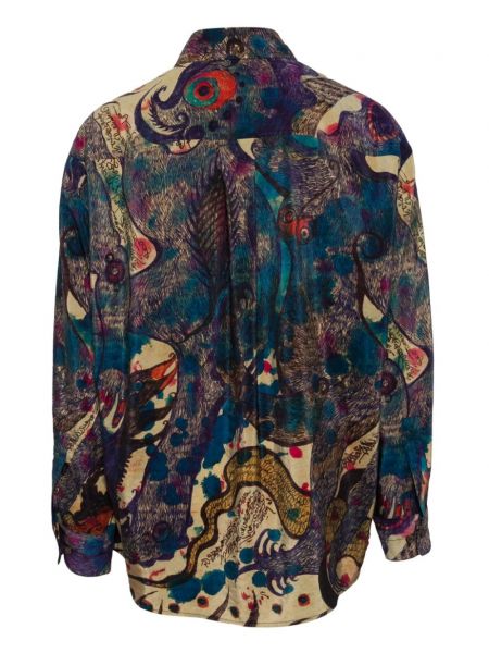 Košile s potiskem s abstraktním vzorem Lemaire fialová