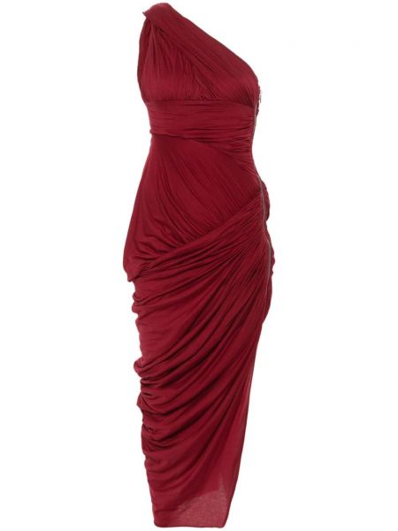 Drapiruotas vakarinė suknelė Rick Owens raudona