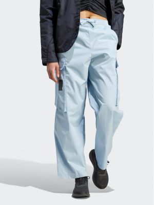 Pantaloni cargo cu croială lejeră Adidas albastru
