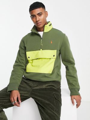 Толстовка на молнии с карманами Polo Ralph Lauren зеленая