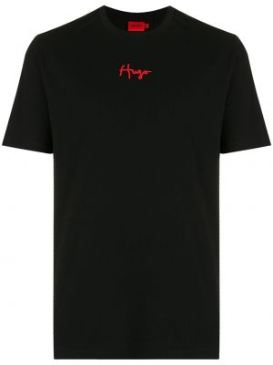 Camiseta con bordado Hugo negro