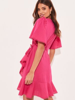 Платье мини с коротким рукавом Lipsy розовое