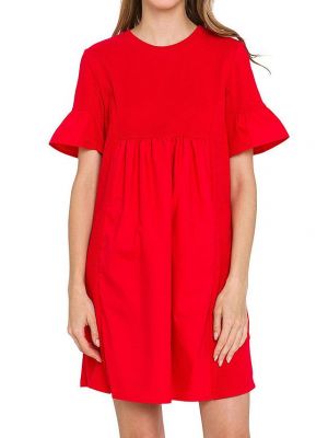 Однотонное платье мини English Factory красное