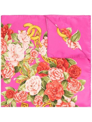 Pañuelo de flores con estampado Chanel Pre-owned rosa
